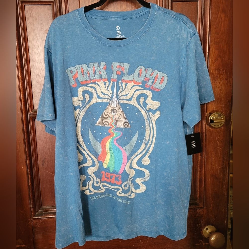 Pink Floyd The Dark Side Of The Moon "73" Graphic Blue Tee Shirt-XL